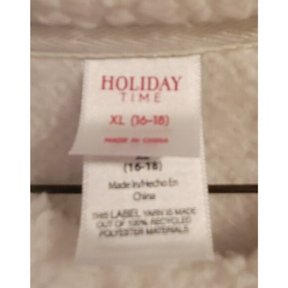 Holiday Time Sweater Size XL (16-18) Women Soft Ivory Pullover Ugly Christmas - Picture 3 of 7